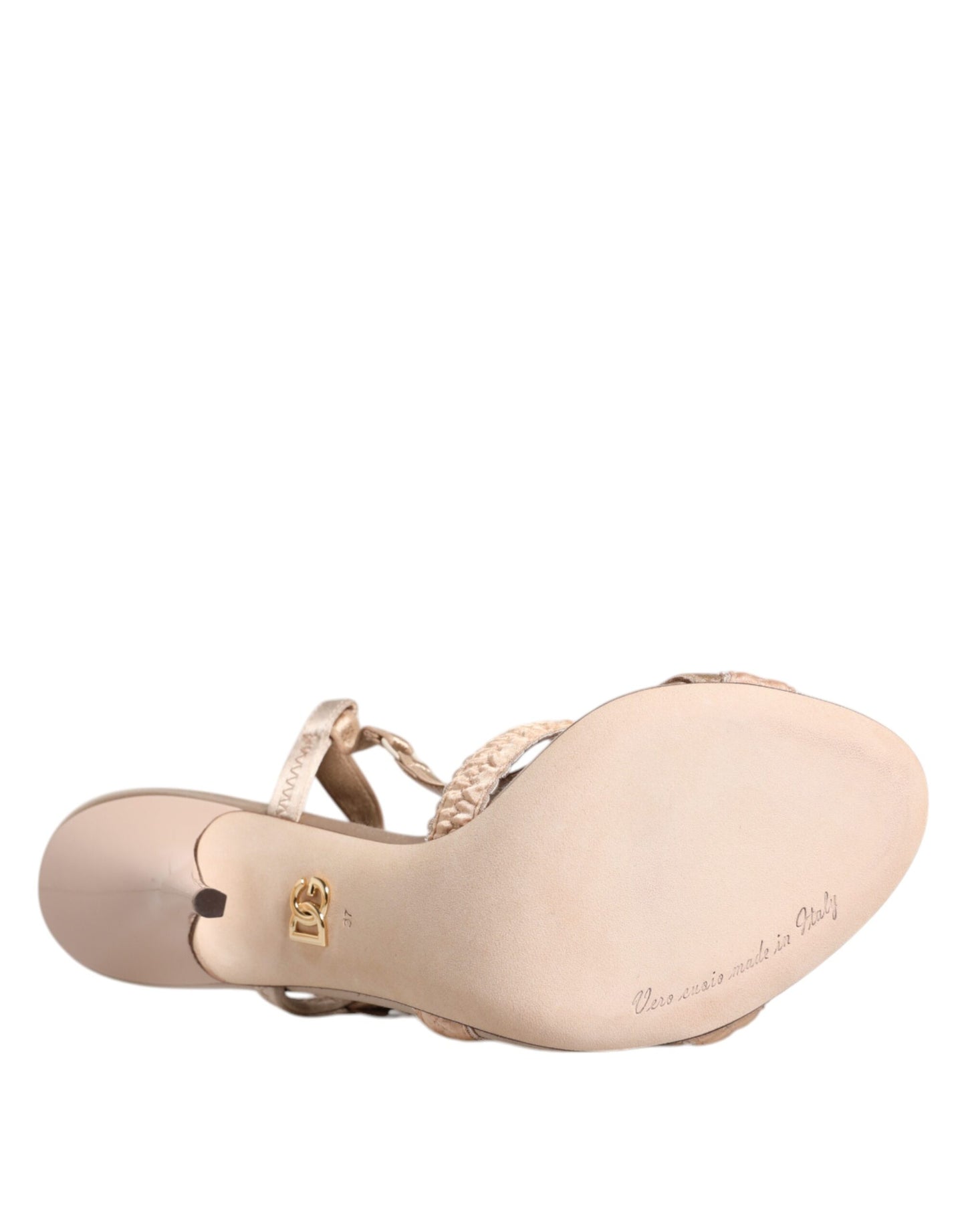 Dolce & Gabbana Beige Keira Slingback Heels Sandals Shoes