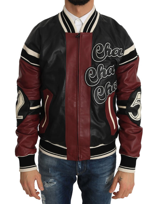 Dolce & Gabbana Exquisite Sheepskin Leather Bomber Jacket