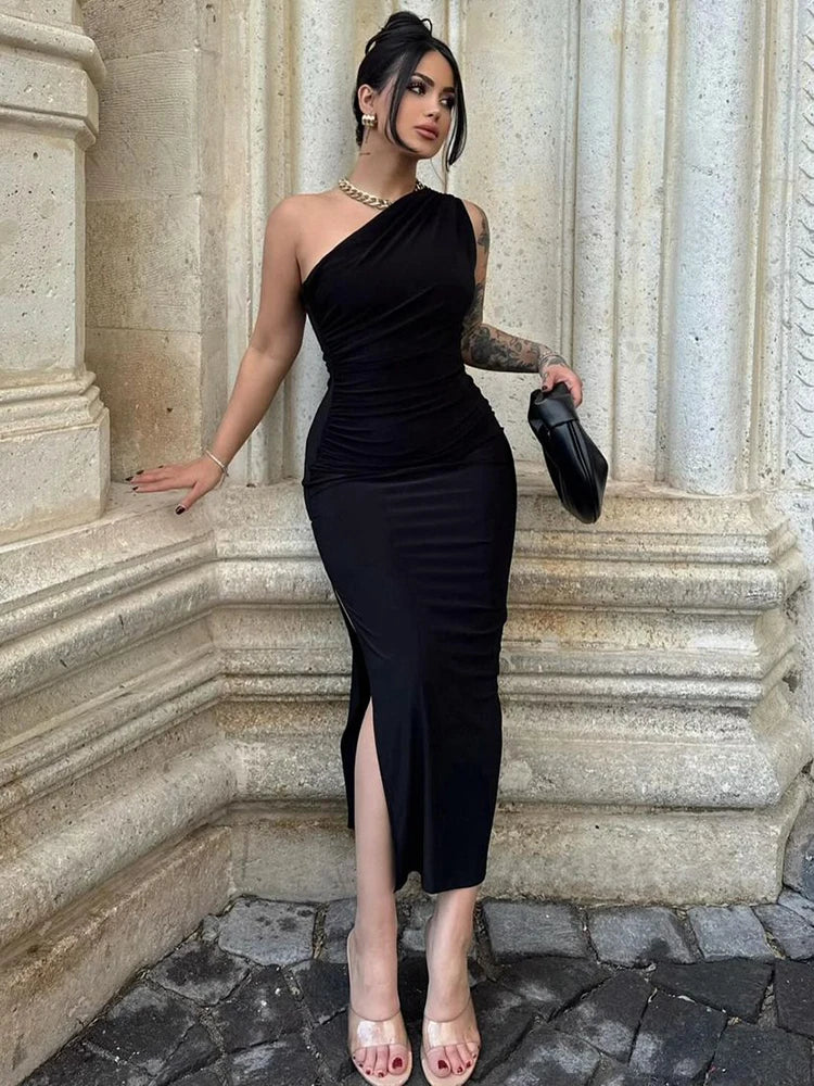 Split Sleeveless Backless Maxi Dress