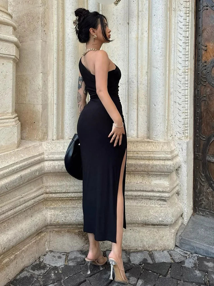 Split Sleeveless Backless Maxi Dress