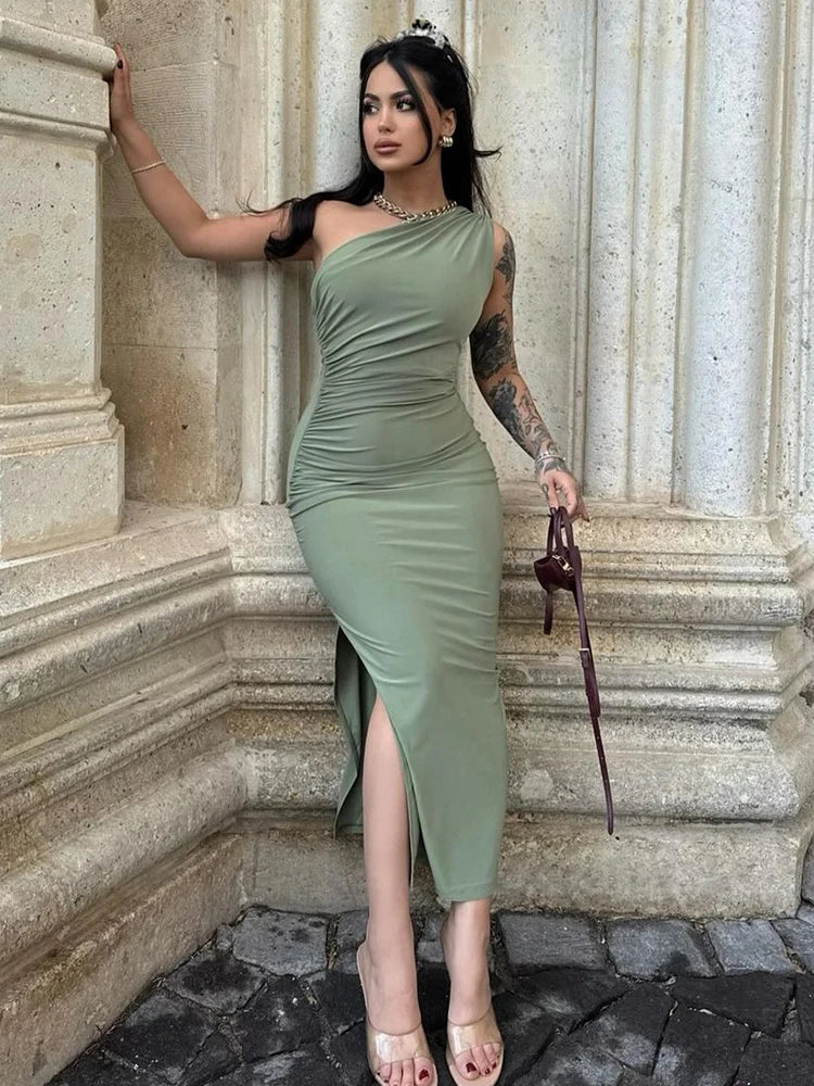 Split Sleeveless Backless Maxi Dress