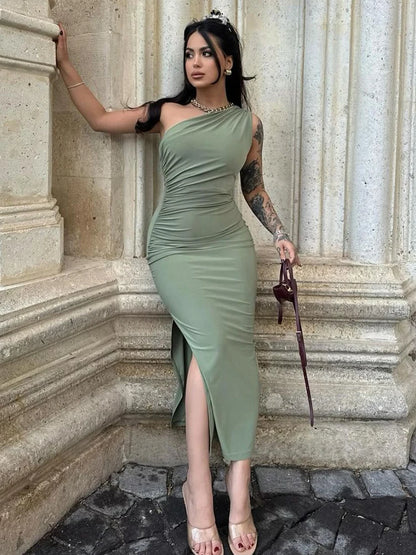 Split Sleeveless Backless Maxi Dress